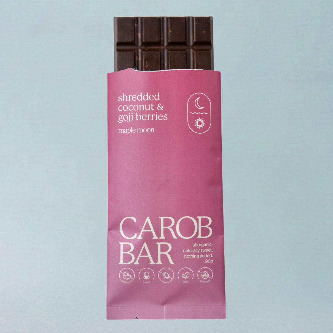 Organic Vegan Coconut Flakes & Goji Berries Carob Bar (90g) - Image 3