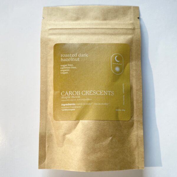 Organic Vegan Roasted Hazelnut Carob Crescent Moon (12g)